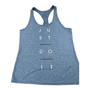Women's Nike 'Just Do It' Dri-Fit Racerback Tank Top Size Small Blue
